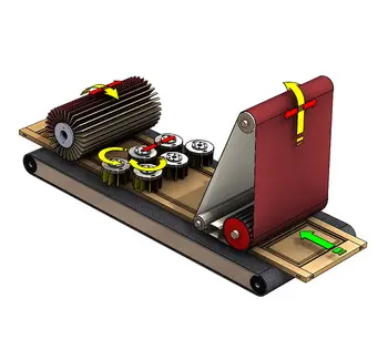 combinación de un rodillo lijador, una unidad de cepillado de discos y una unidad de cepillado