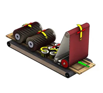 Combinación de un rodillo calibrador o lijador, una unidad de cepillado de discos y dos cepillos de lijado con insertos intercambiables para lijar piezas perfiladas y para el acabado